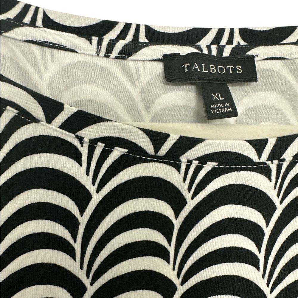 Talbots Black & White Geometric Tank – Size XL - Picture 3 of 5